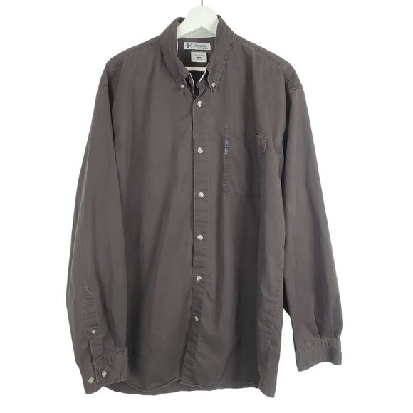 COLUMBIA Men's Large Tall Brown Button up Shirt - Picture 1 of 8